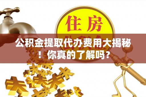 睢阳公积金提取代办费用大揭秘！你真的了解吗？